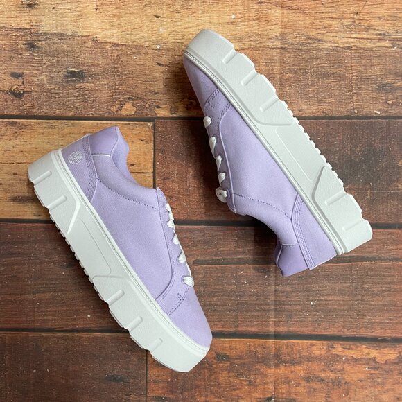 Timberland Women's Laurel Court Low Lace Purple Canvas Sneaker - Picture 2 of 6